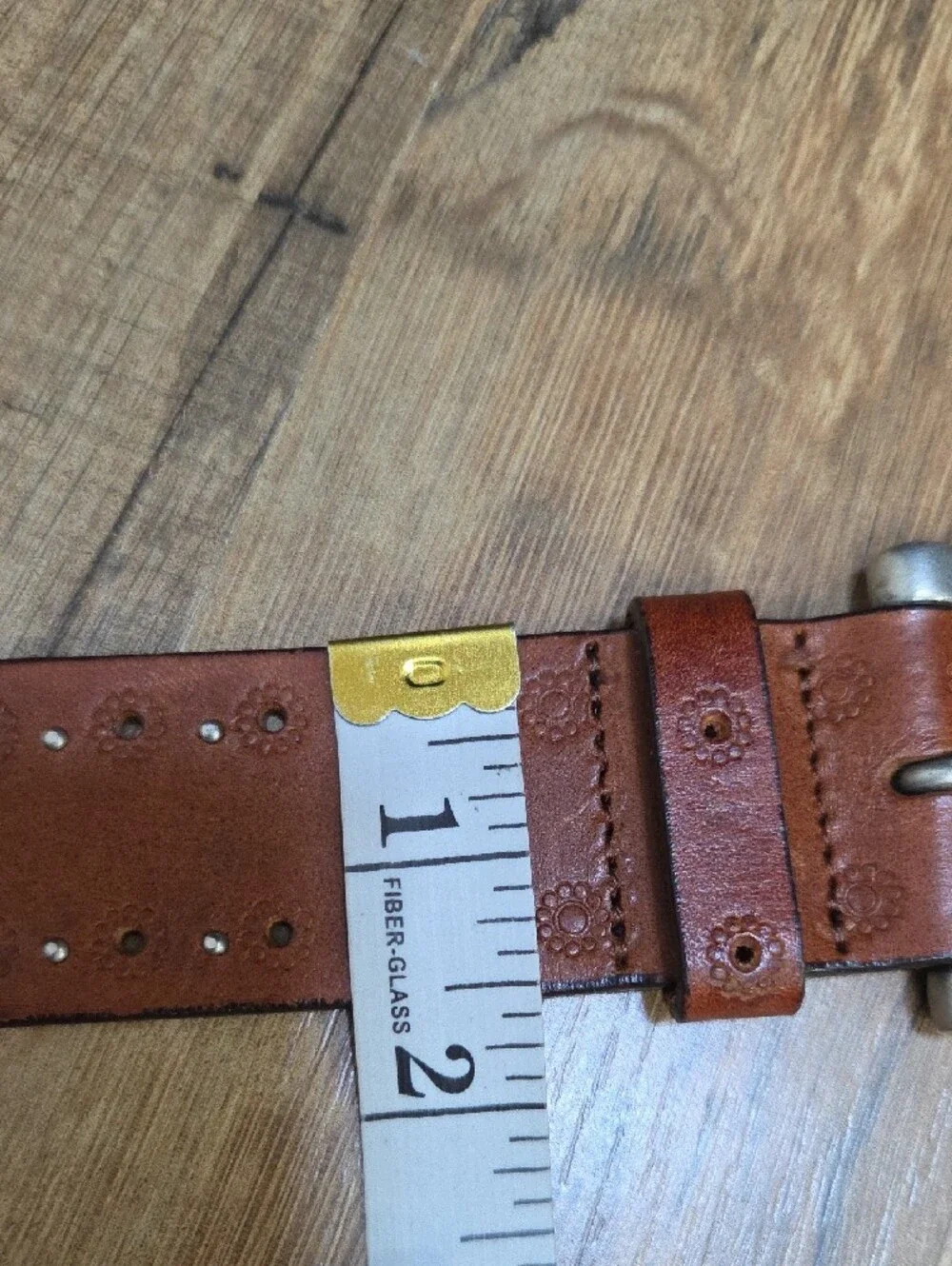 AEROPOSTALE Men's Brown Leather Studded Belt - Classic Casual Style (30.5